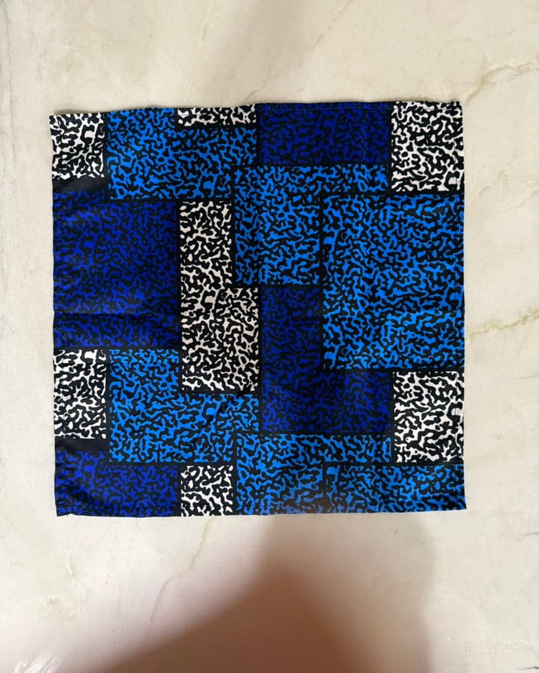 Afro Patch Paradise Blue Black White Napkins. Set of 4