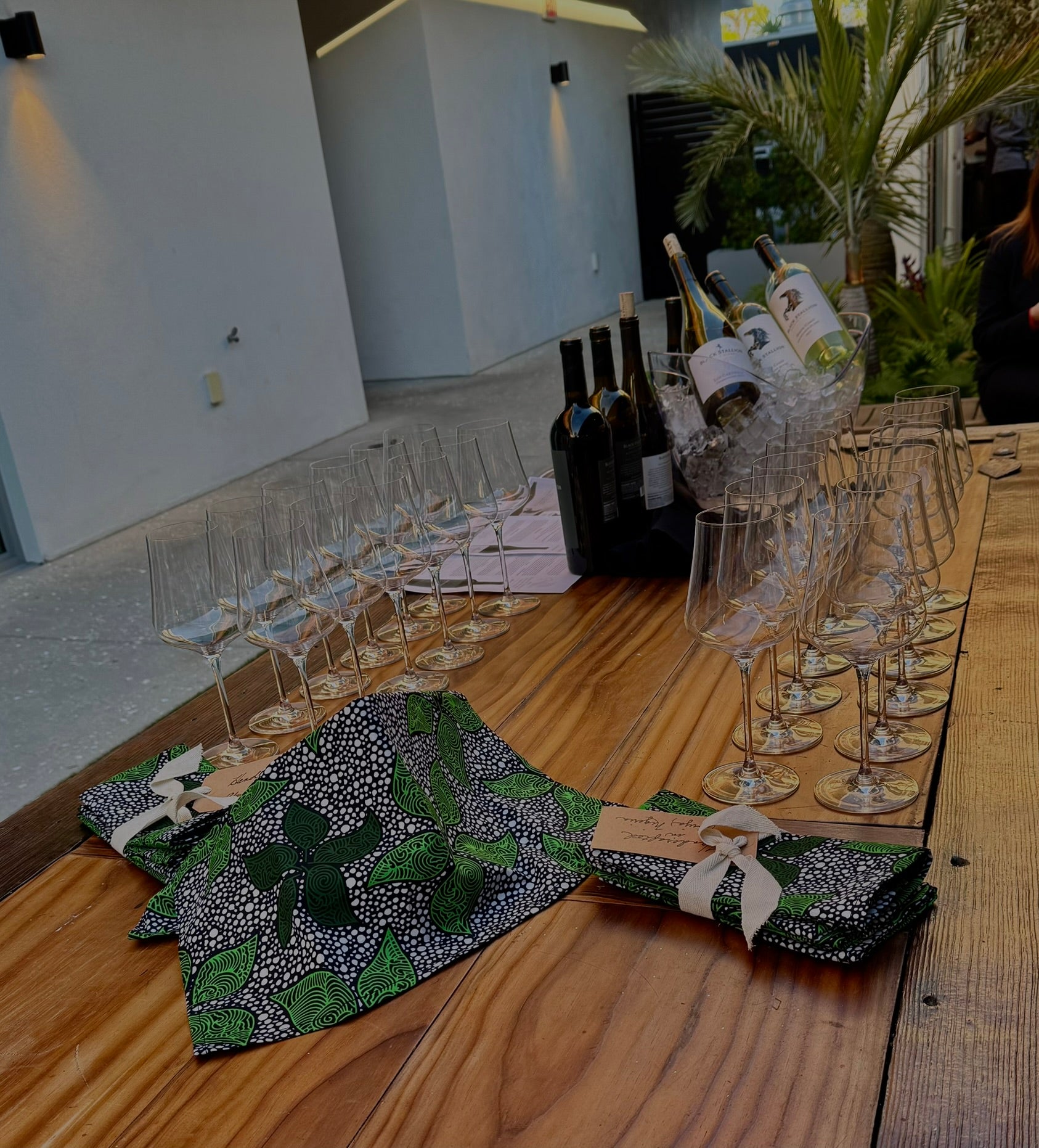 Wine Tasting  with Emerald/black napkins