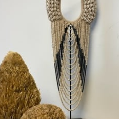 Black and Brown Tribal Necklace on the Stand-Spark Social