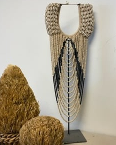 Black and Brown Tribal Necklace on the Stand-Spark Social