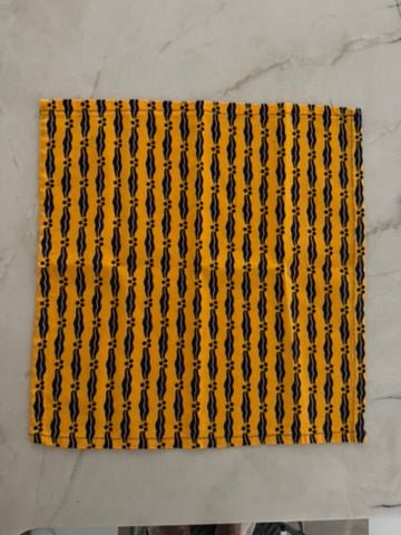 Nigerian Handcrafted Yellow and Black Napkins – Set of 4.