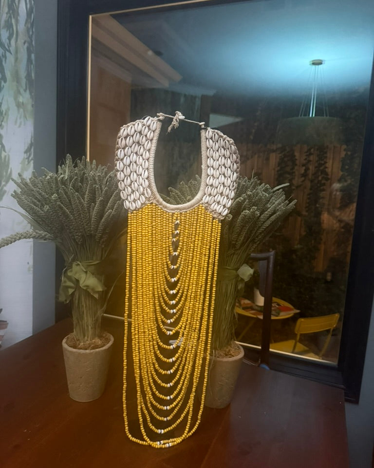 Tribal Necklace. One yellow One Brown One Red One black. with Stand