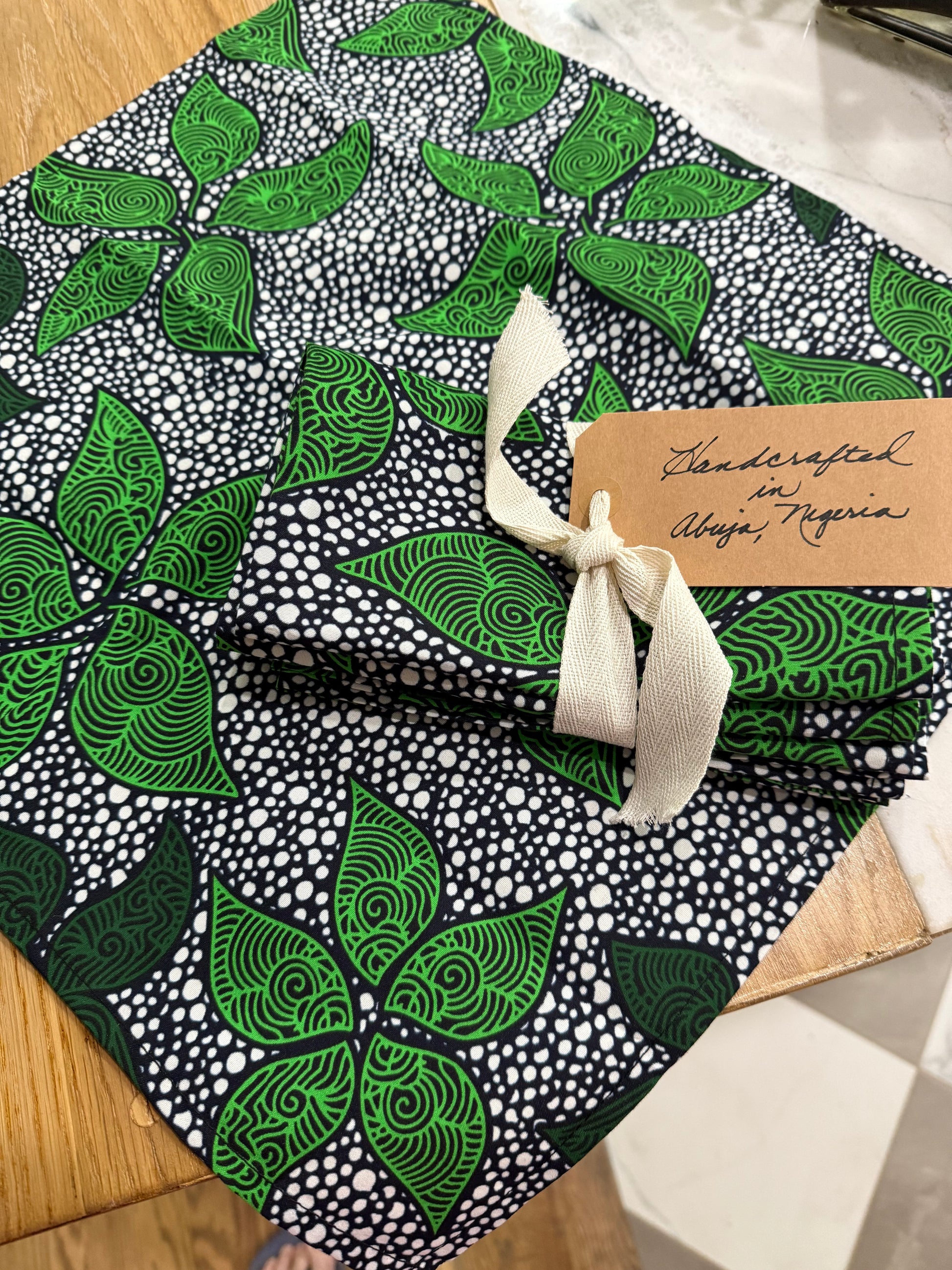 Emerald Enigma Cloth Napkins. Set of 4