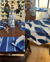 Nigerian Hand Crafted Blue/White Leaf Napkins W/ Matching Placemats & Cutlery Holders-Spark Social