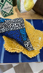Blue Black White Napkins. SET of 4