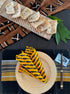 Nigerian hand-crafted Yellow Napkins w/ Black/Yellow Placemats SET-Spark Social