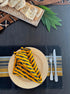 Nigerian hand-crafted Yellow Napkins w/ Black/Yellow Placemats SET-Spark Social