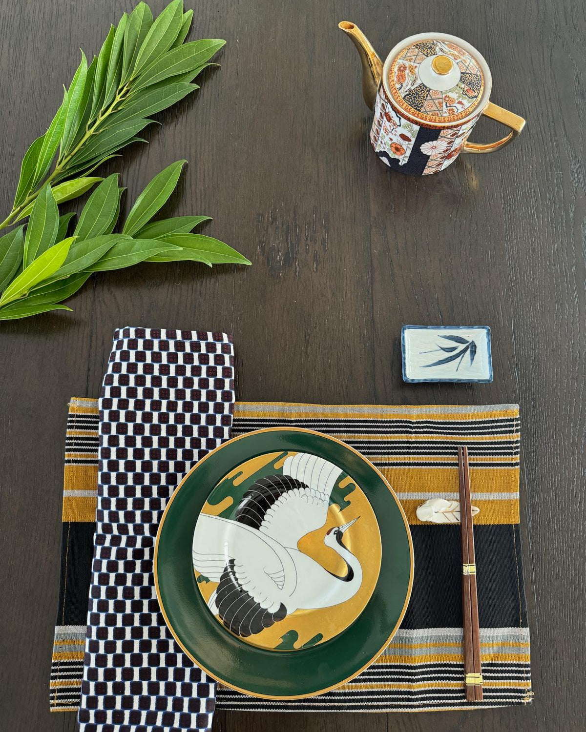 Nigerian Hand Crafted Checker Napkins & Placemats Set-Spark Social