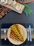 Nigerian hand-crafted Yellow Napkins w/ Black/Yellow Placemats SET-Spark Social
